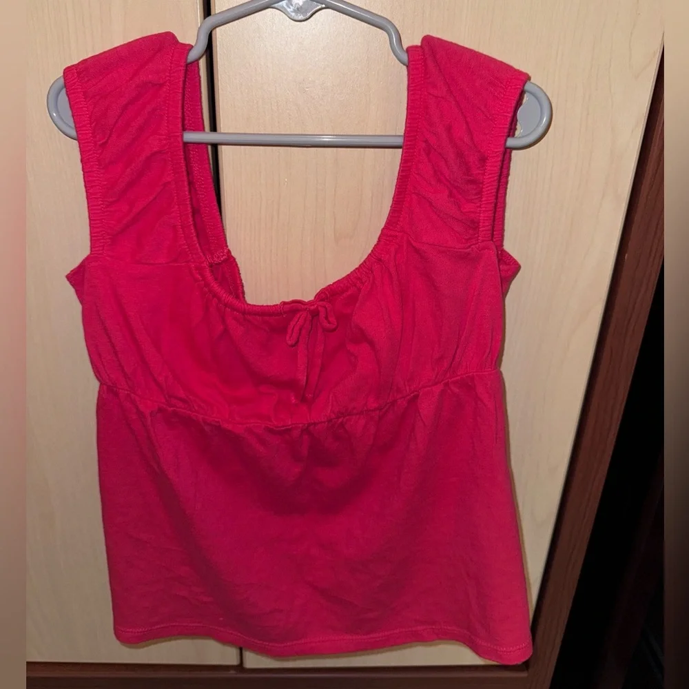 Old Navy Girls Size 8 Red Square Neck Babydoll Top